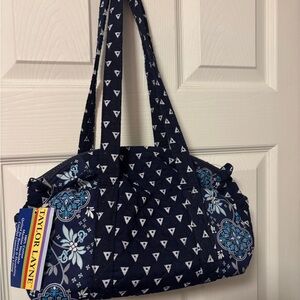 Taylor Layne Navy Blue Patterned Quilted Women's Bag